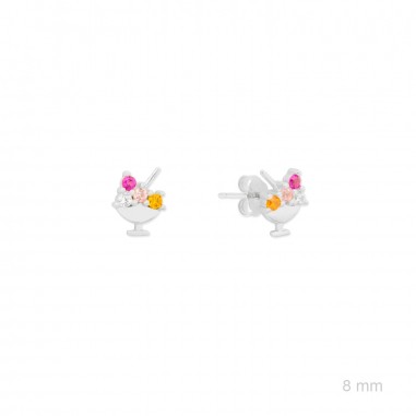 Silver earrings with cubic zirconium