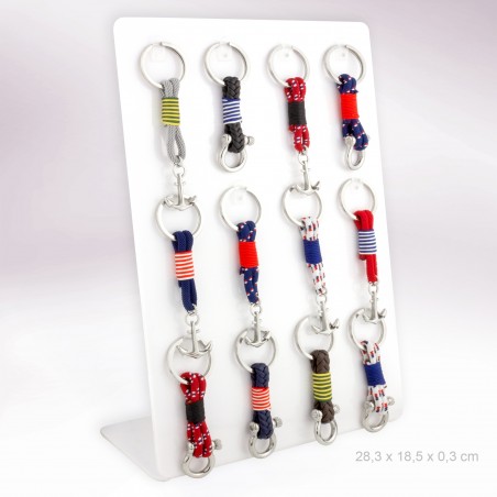 Display - 12 Steel keyrings
