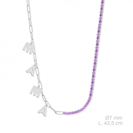 Gargantilha em Prata Esterlina com zircônia