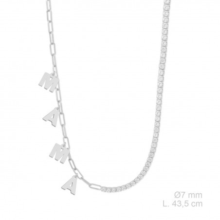 Gargantilha em Prata Esterlina com zircônia