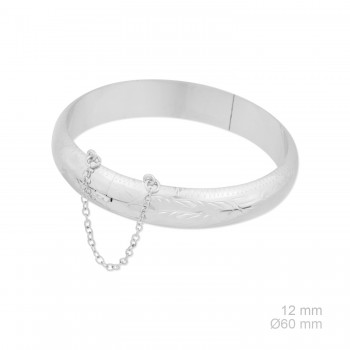 Engraved silver half bracelet