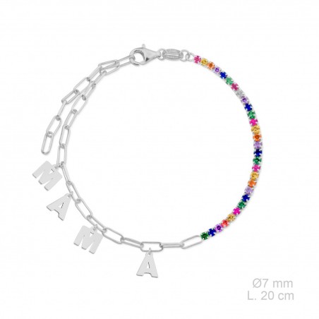 Pulseira de Prata Esterlina com zircônia