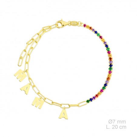 Pulseira de Prata Esterlina com zircônia