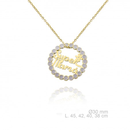 Garg. Mamá piedras rosa Dorada