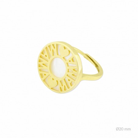 Silver ring and mother-of-pearl