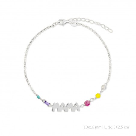 Silver bracelet with cubic zirconium