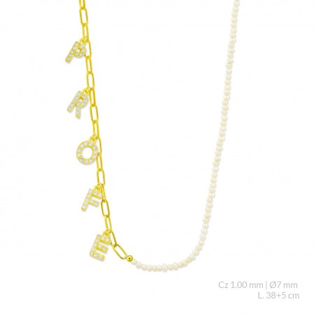 Silver necklace with cubic zirconium