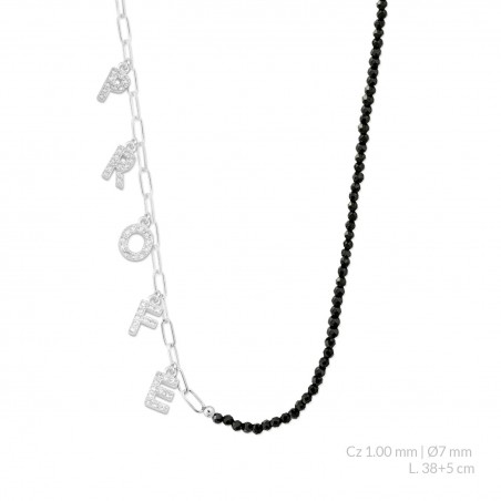 Silver necklace with cubic zirconium