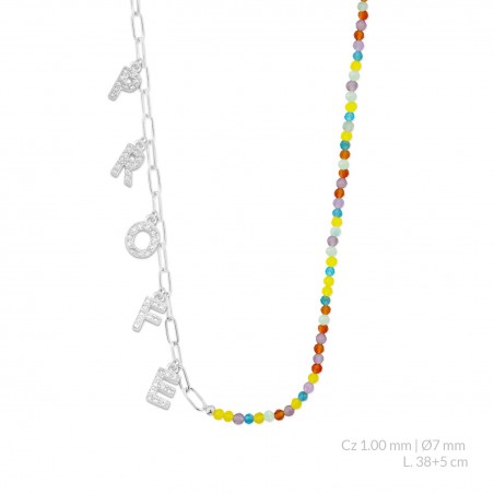 Silver necklace with cubic zirconium