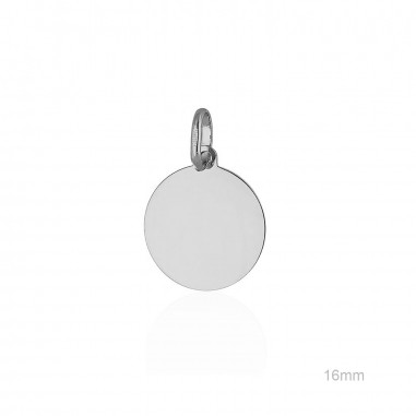 Colgante Chapa lisa 16mm Plateada