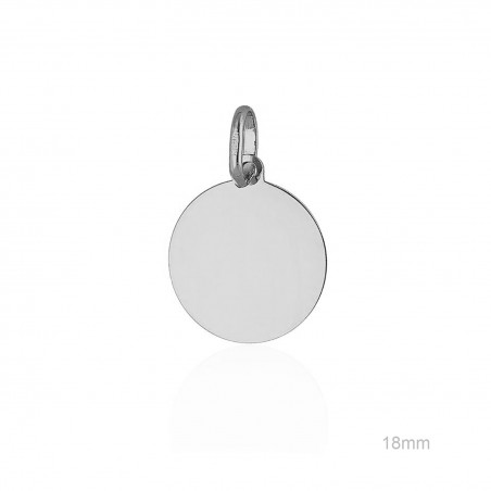 Colgante Chapa lisa 18mm Plateada