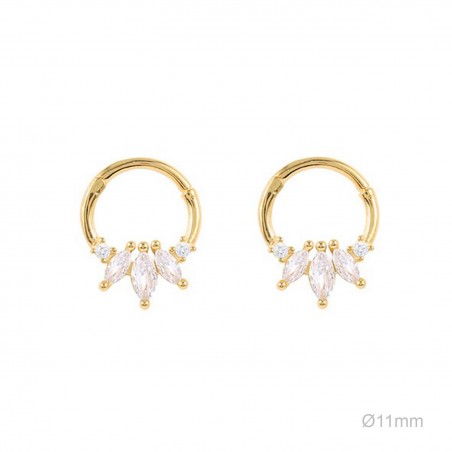 Pendientes Tragus Dorado Circ Blanca