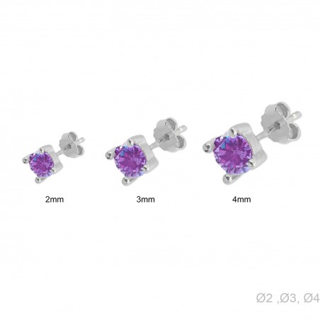 Pendientes Presión PACK 3 Circ Morada