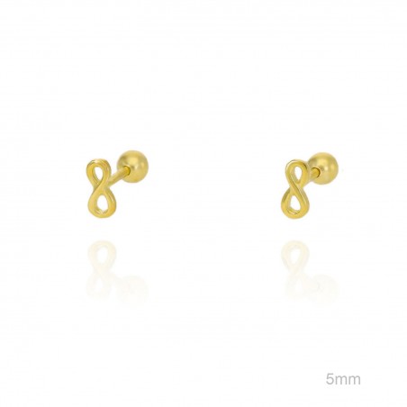Pendientes Piercing Mini Dorado Infinito Liso
