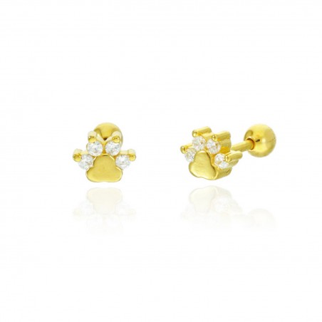 Pendientes Piercing Mini Dorado Huella Circ