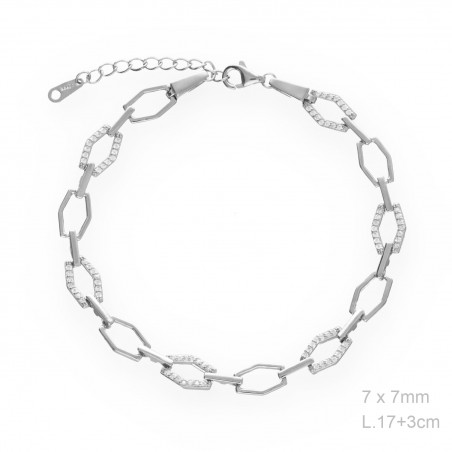 Pulsera Entrepiezas Lisas y Circ