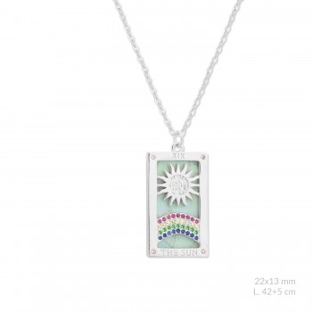 Silver necklace with cubic...