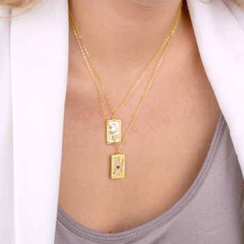 Silver necklace with cubic... 2