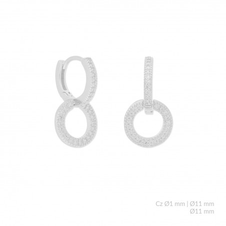 Boucles d'oreilles en Argent avec oxyde de zirconium