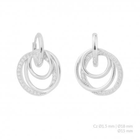 Silver earrings with cubic zirconium