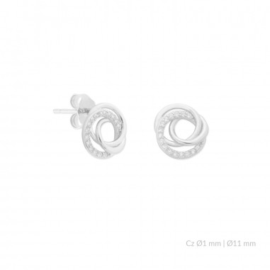Silver earrings with cubic zirconium