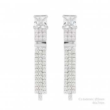 Silver earrings with cubic...