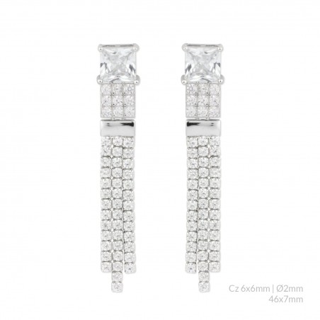Silver earrings with cubic zirconium