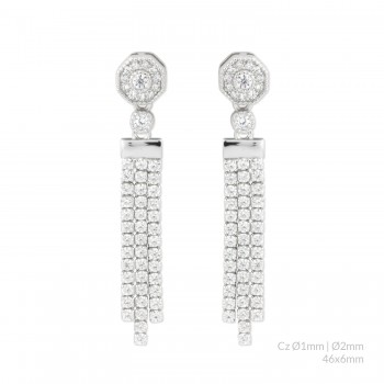 Silver earrings with cubic...