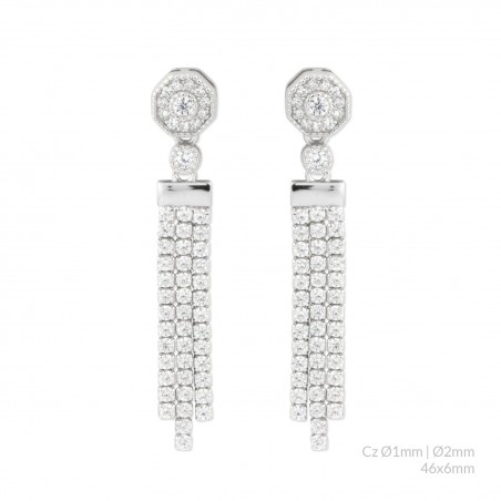 Silver earrings with cubic zirconium