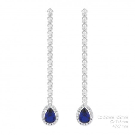 Silver earrings with cubic zirconium