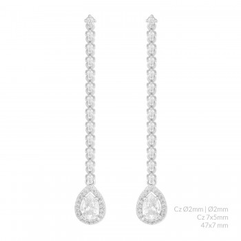 Silver earrings with cubic...