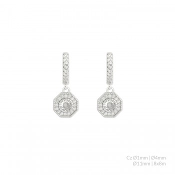 Silver earrings with cubic...