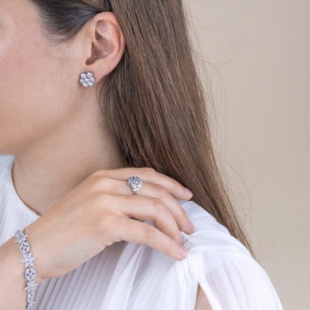 Boucles d'oreilles en Argent avec oxyde de zirconium