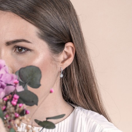 Brincos de Prata Esterlina com zircônia