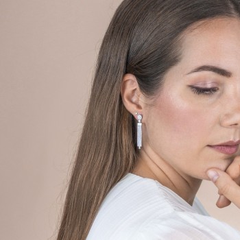 Silver earrings with cubic... 2