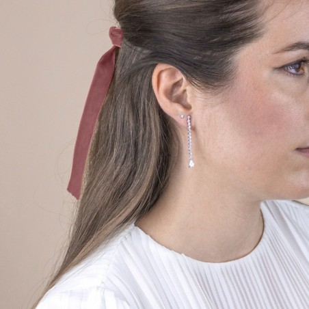 Silver earrings with cubic zirconium