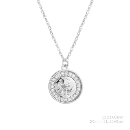 Gargantilha em Prata Esterlina com zircônia