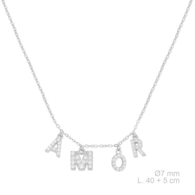 Sautoir en Argent avec oxyde de zirconium