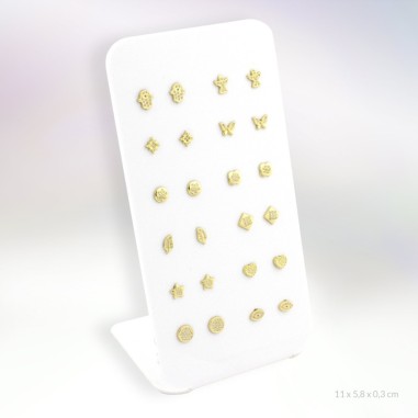 Expositor - 12 pares de brincos em ouro 18k