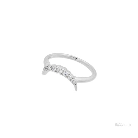 Silver ring with cubic zirconium