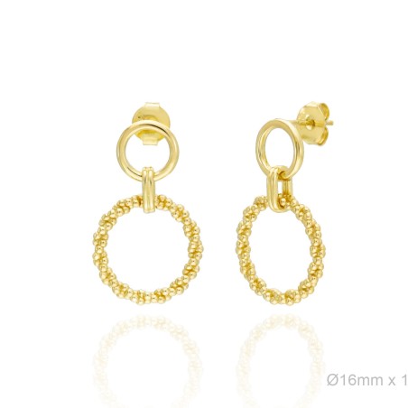 Pendientes Aro Dorado Presión 2 Partes