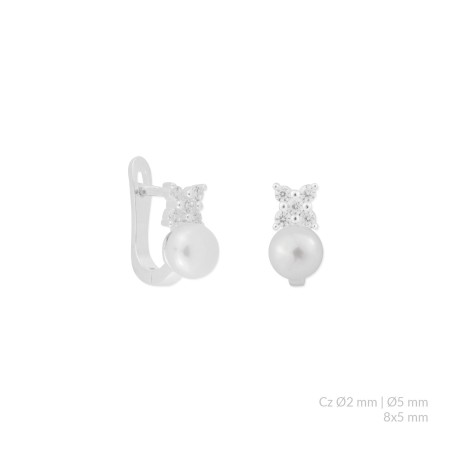 Silver earrings with cubic zirconium