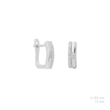 Silver earrings with cubic zirconium