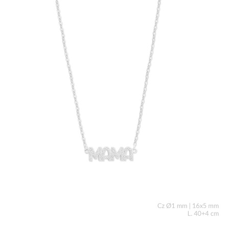 Silver necklace with cubic zirconium