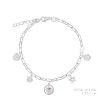 Silver bracelet with cubic...