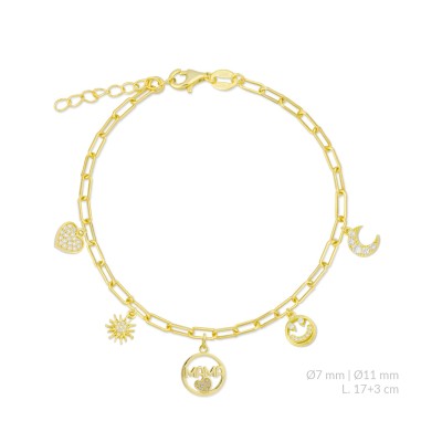 Bracelet en Argent avec oxyde de zirconium