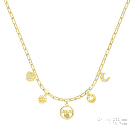 Gargantilha em Prata Esterlina com zircônia