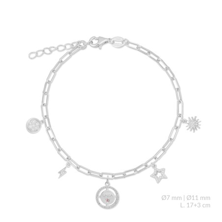 Pulseira de Prata Esterlina com zircônia