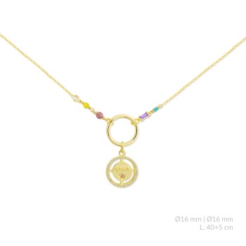 Silver necklace with cubic...