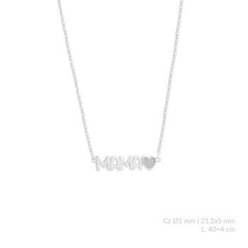 Silver necklace with cubic...